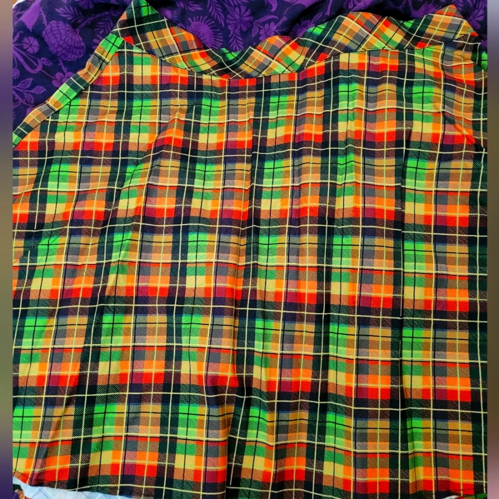 Retrolicious Vibrant Plaid Midi Skirt